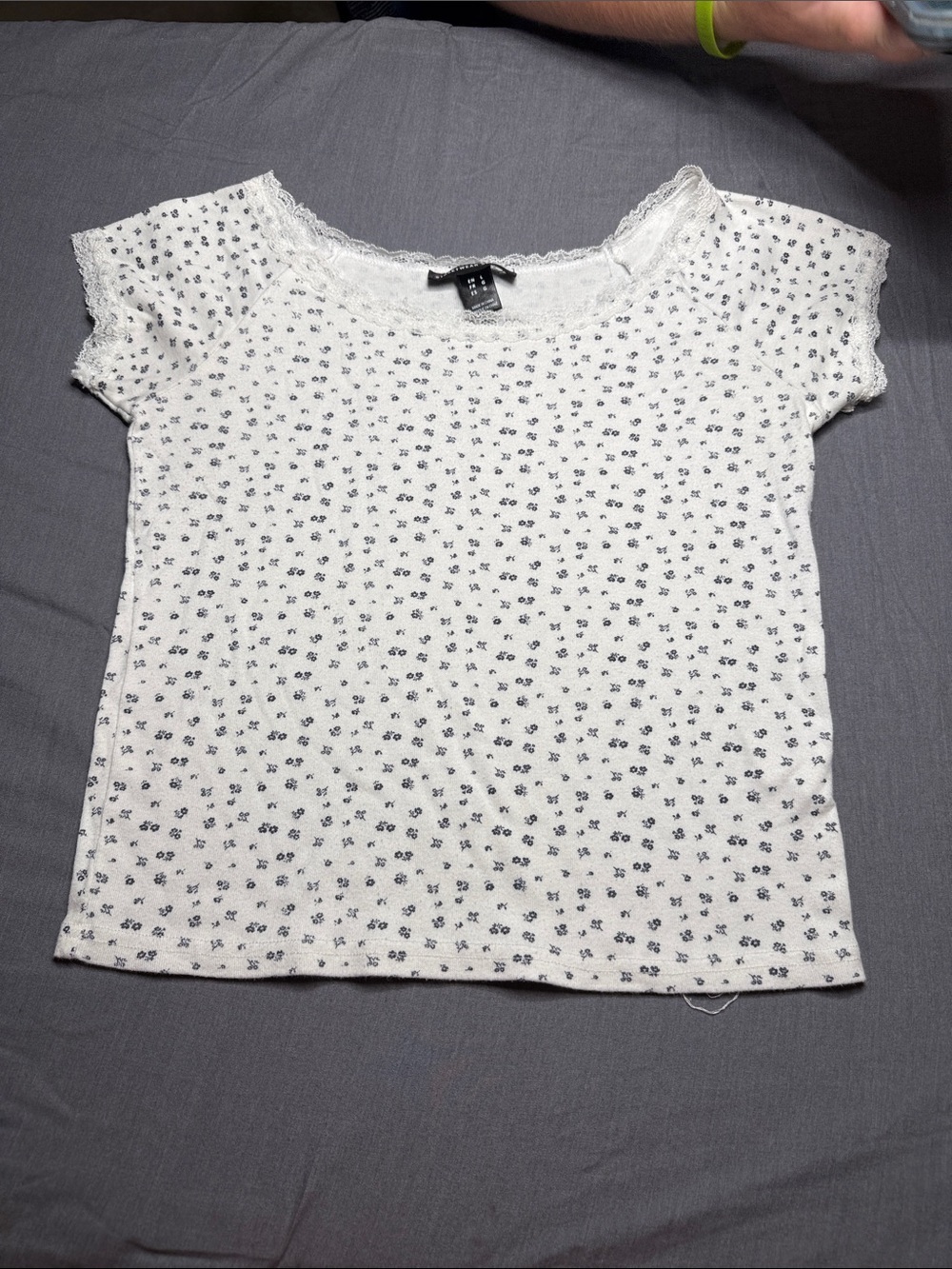Streetwear Society White Short Sleeve Tee with Navy Micro Floral